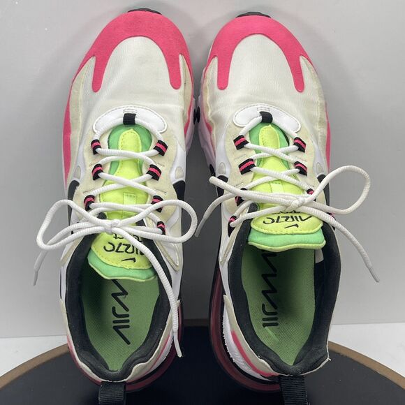 Nike Air Max 270 Running Shoes Women Size 9 React Hyper Pink  Neon White Lace up - Picture 11 of 12